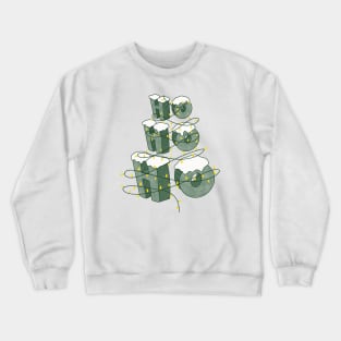 Ho Ho Ho in a tree with Christmas lights Crewneck Sweatshirt